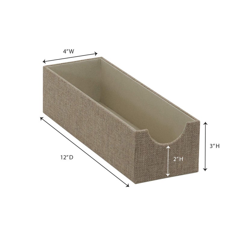 Household Essentials Brown 720-1 Deep Drawer Organizer Box for Storage | 12 in x 4 in x 3.13 - Image 2